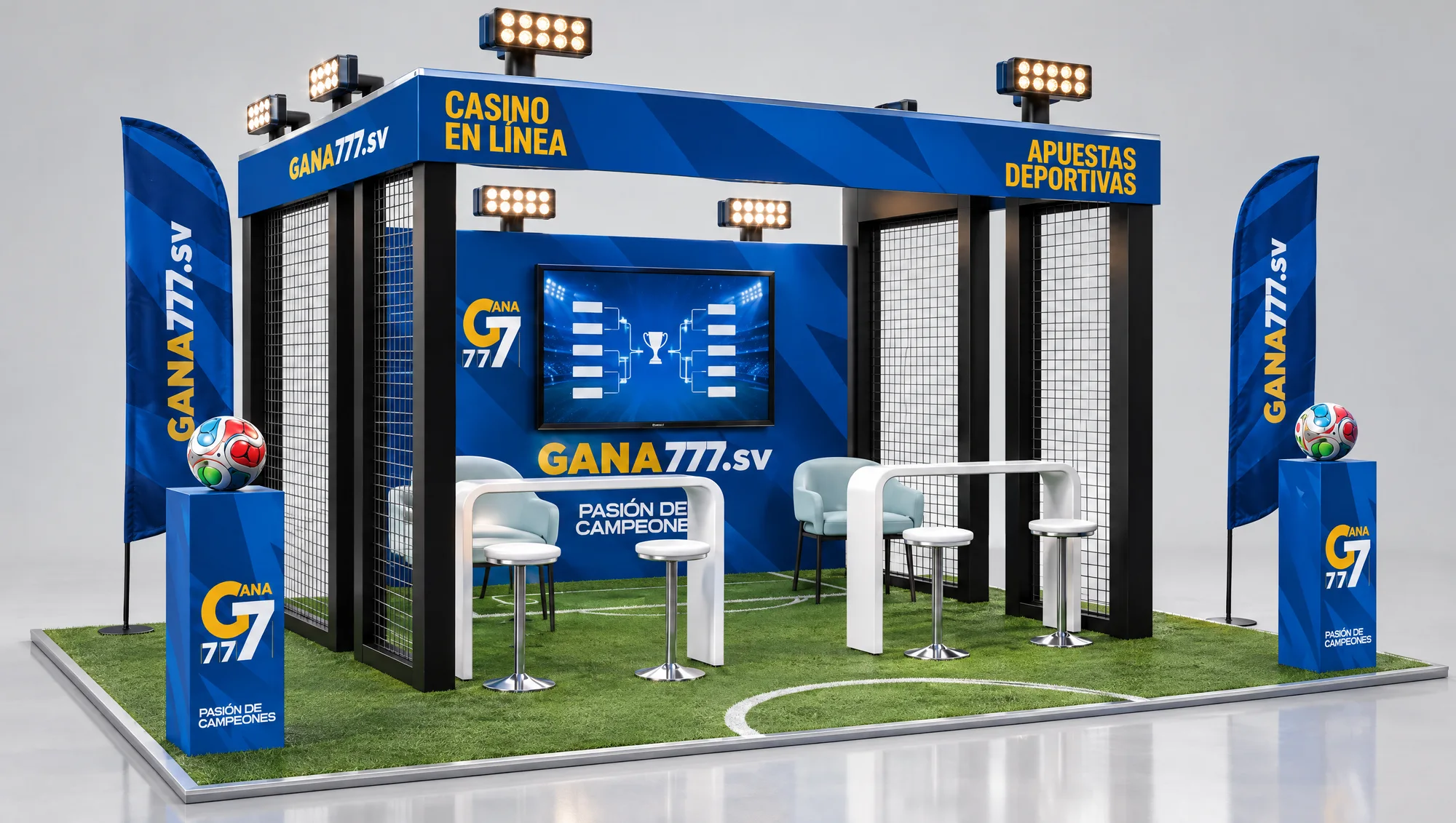 Render of the Gana777 stand