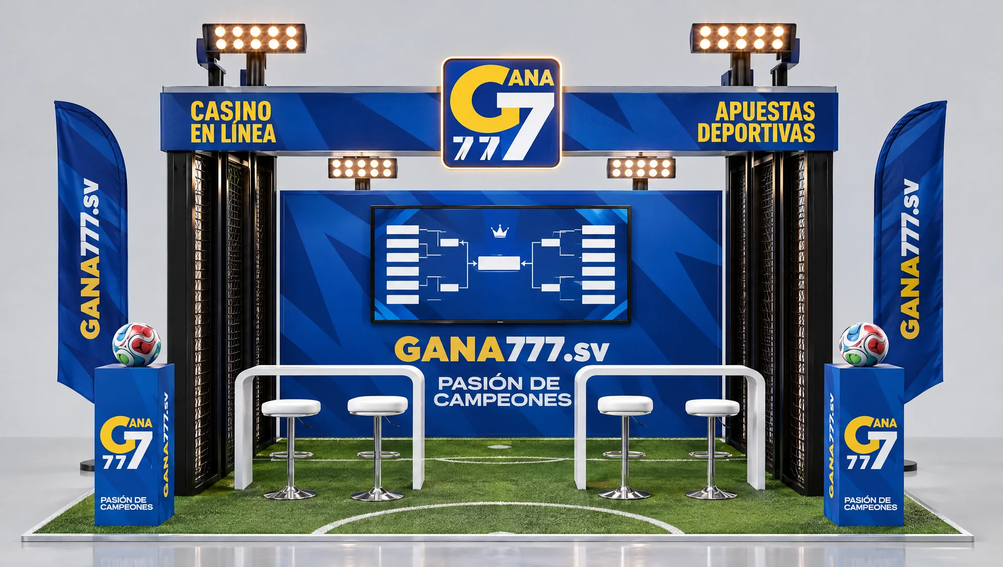 Render of the Gana777 stand